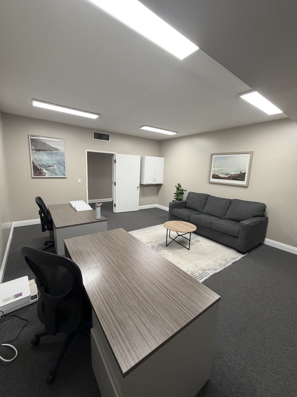 Consultation office at Golden Coast Rehab's La Mesa facility with desks and seating area